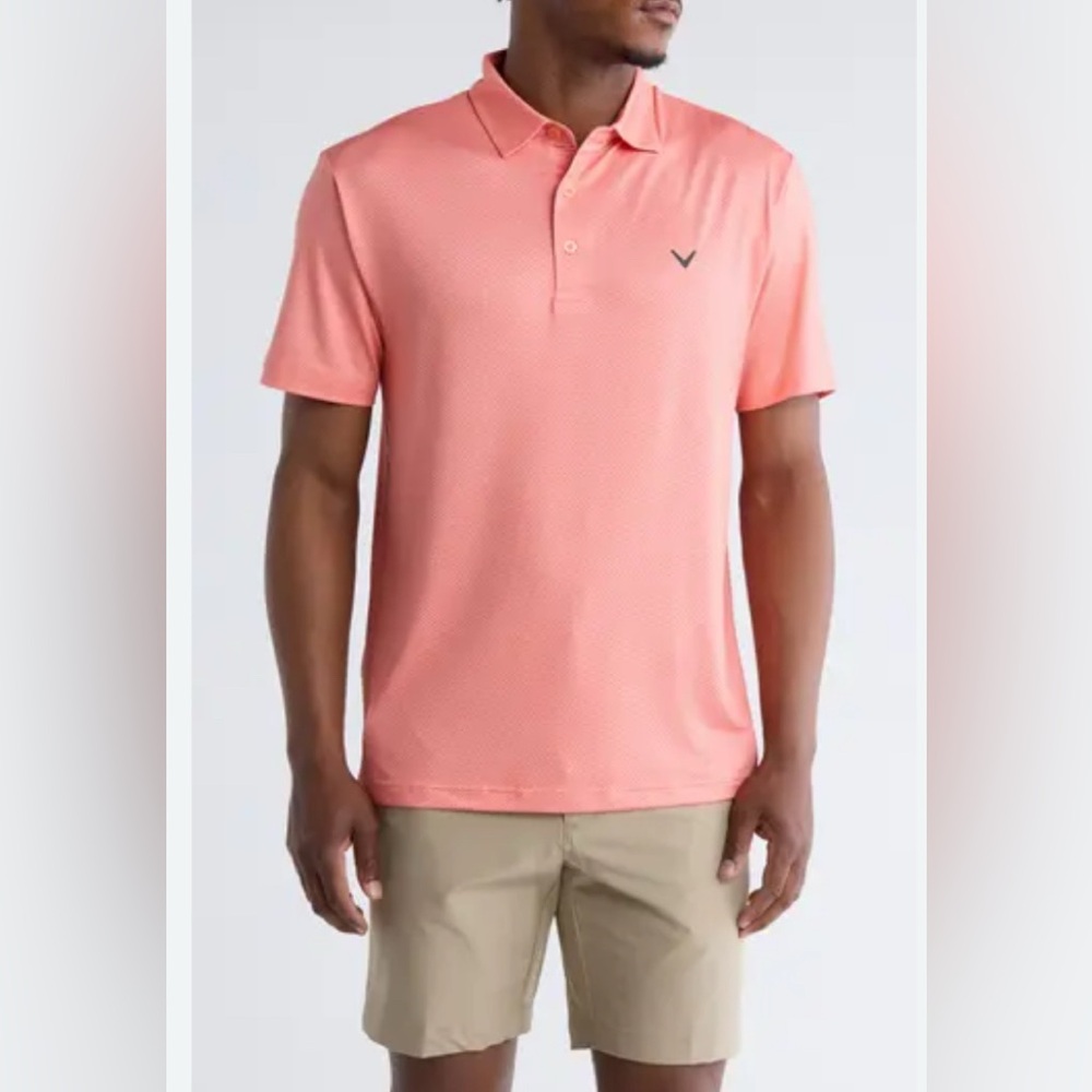 NWT Callaway PerformanceMen's Peach Polo Shirt Golf XL